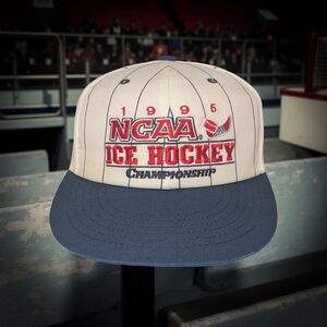 Vtg NCAA 1995 Ice Hockey Championship Pinstripe Snapback Hat